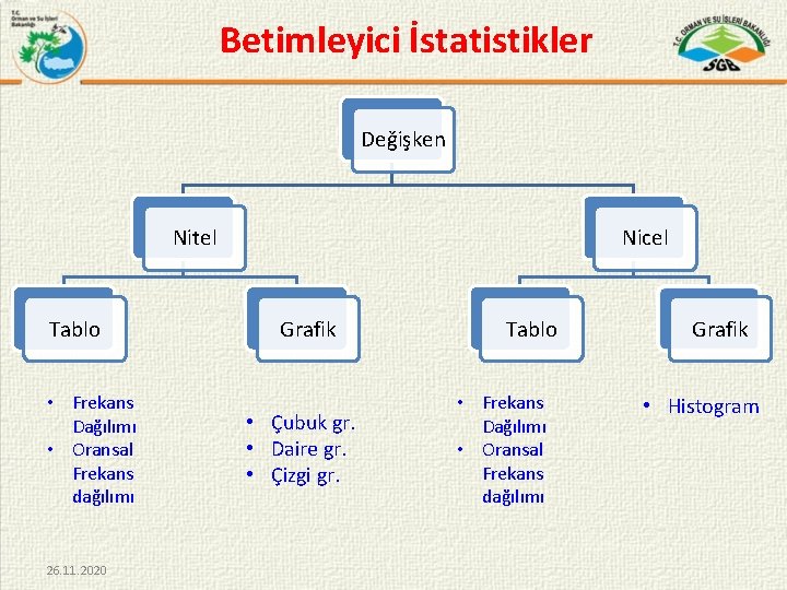 Betimleyici İstatistikler Değişken Nitel Tablo • Frekans Dağılımı • Oransal Frekans dağılımı 26. 11.