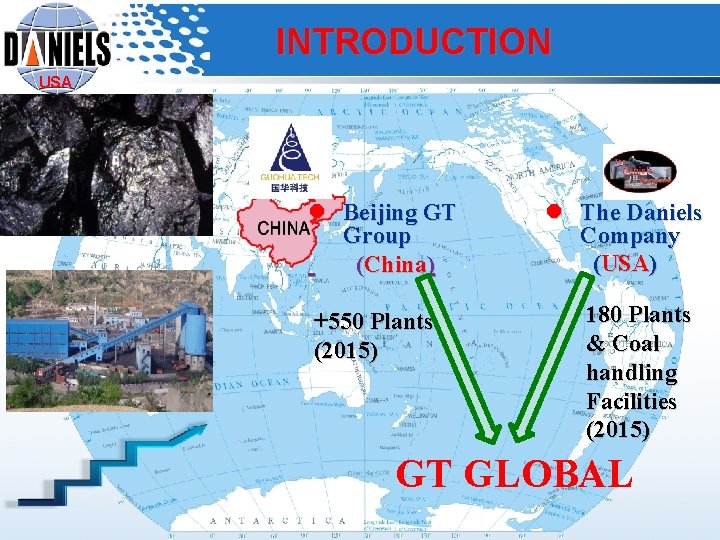 INTRODUCTION USA l Beijing GT Group (China) +550 Plants (2015) l The Daniels Company