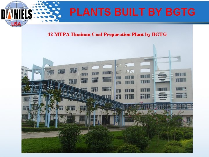 PLANTS BUILT BY BGTG USA 12 MTPA Huainan Coal Preparation Plant by BGTG 