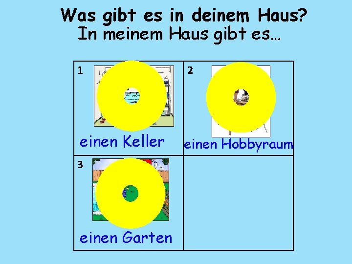 Was gibt es in deinem Haus? In meinem Haus gibt es… 1 2 einen