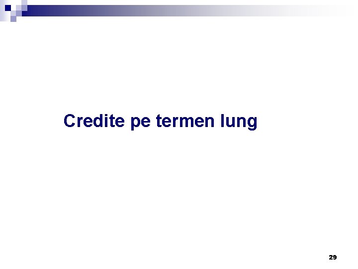 Credite pe termen lung 29 Credite pe termen lung 29