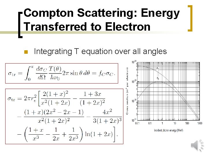 Compton Scattering: Energy Transferred to Electron n Integrating T equation over all angles 