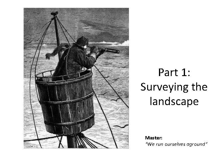 Part 1: Surveying the landscape Master: “We run ourselves aground” 