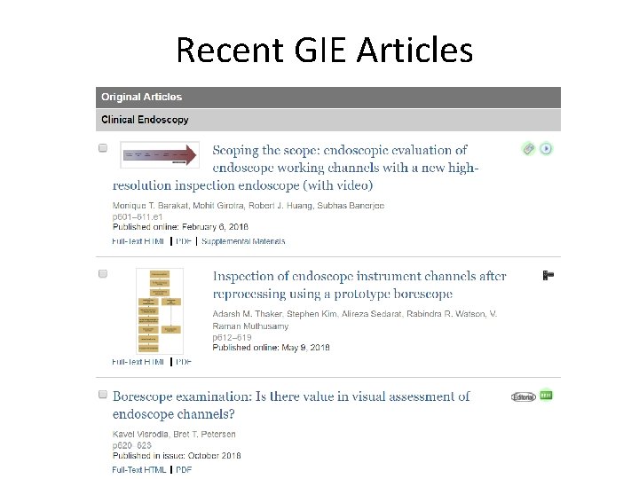 Recent GIE Articles 