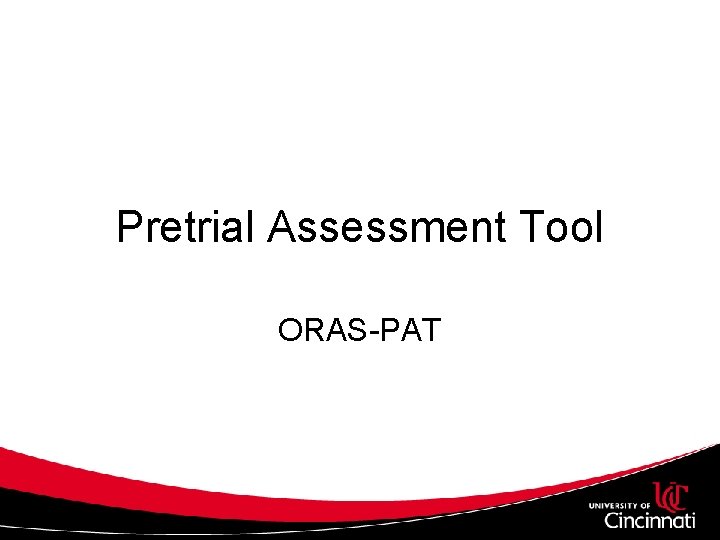 Pretrial Assessment Tool ORAS-PAT 