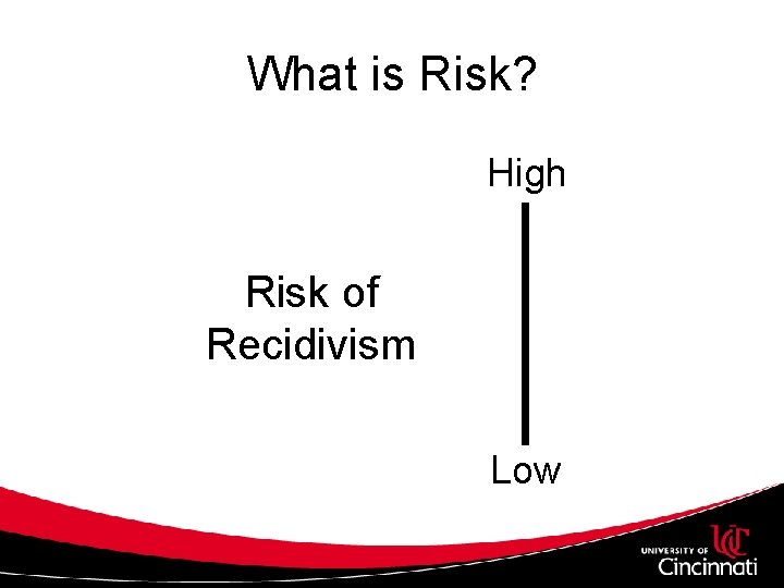 What is Risk? High Risk of Recidivism Low 