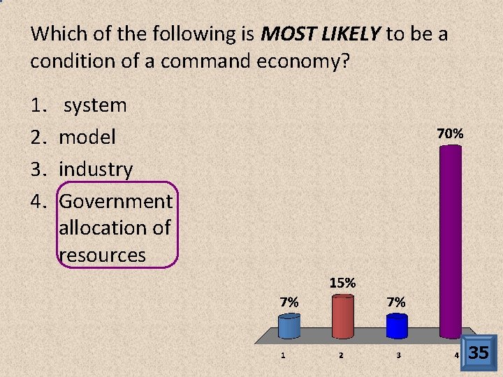 Which of the following is MOST LIKELY to be a condition of a command