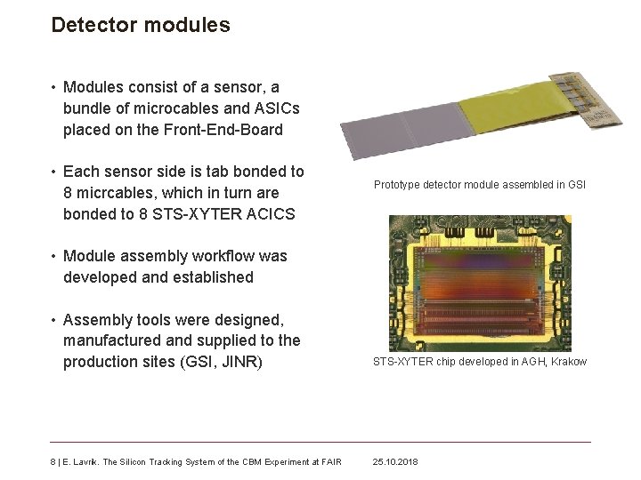 Detector modules • Modules consist of a sensor, a bundle of microcables and ASICs