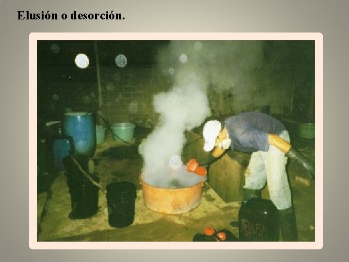 Elusión o desorción. 