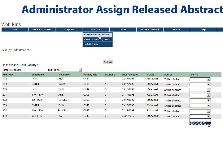 Administrator Assign Released Abstract 