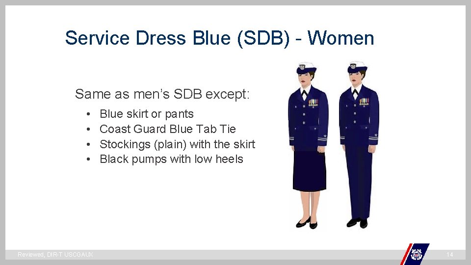 Service Dress Blue (SDB) - Women Same as men’s SDB except: • • Reviewed, Service Dress Blue (SDB) - Women Same as men’s SDB except: • • Reviewed,