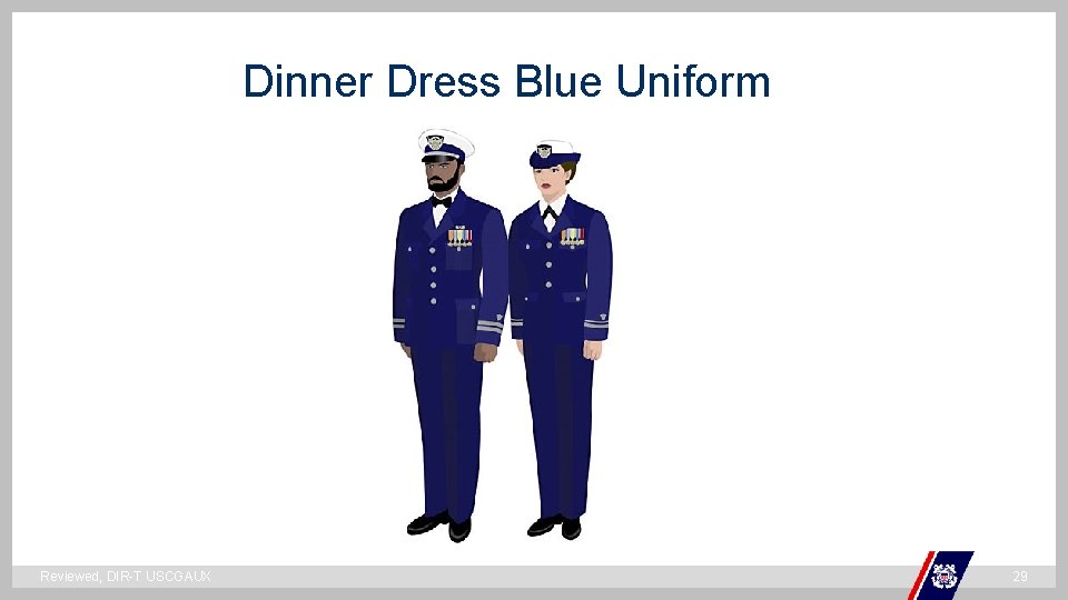 Dinner Dress Blue Uniform ` Reviewed, DIR-T USCGAUX 29 Dinner Dress Blue Uniform ` Reviewed, DIR-T USCGAUX 29