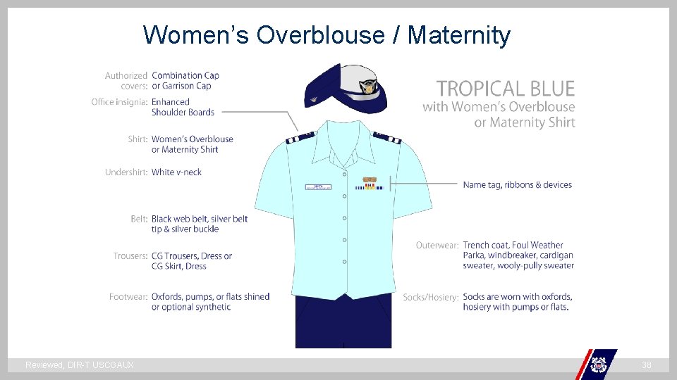 Women’s Overblouse / Maternity ` Reviewed, DIR-T USCGAUX 38 Women’s Overblouse / Maternity ` Reviewed, DIR-T USCGAUX 38