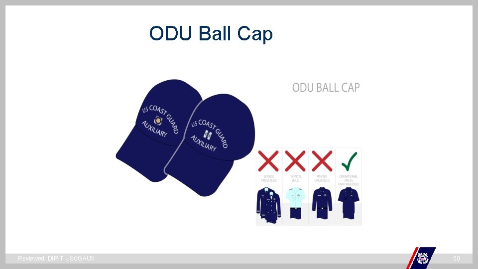 ODU Ball Cap ` Reviewed, DIR-T USCGAUX 50 ODU Ball Cap ` Reviewed, DIR-T USCGAUX 50