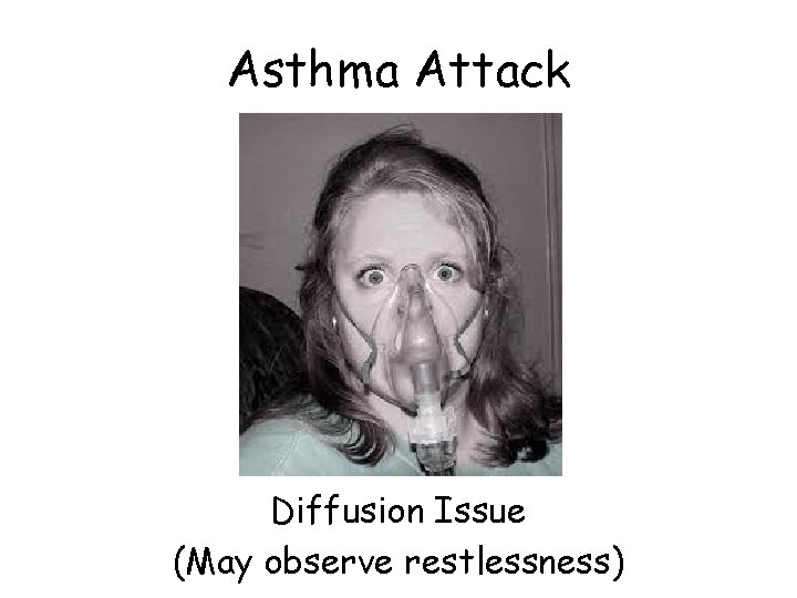 Asthma Attack Diffusion Issue (May observe restlessness) 