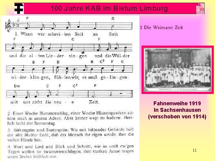100 Jahre KAB im Bistum Limburg 2 Die Weimarer Zeit Fahnenweihe 1919 In Sachsenhausen