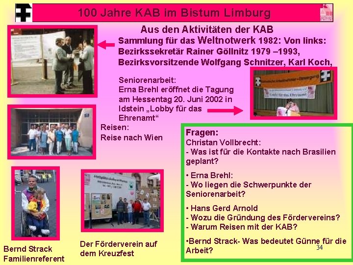 100 Jahre KAB im Bistum Limburg Aus den Aktivitäten der KAB Sammlung für das