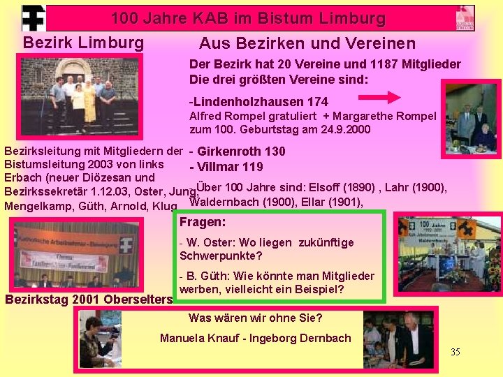 100 Jahre KAB im Bistum Limburg Bezirk Limburg Aus Bezirken und Vereinen Der Bezirk