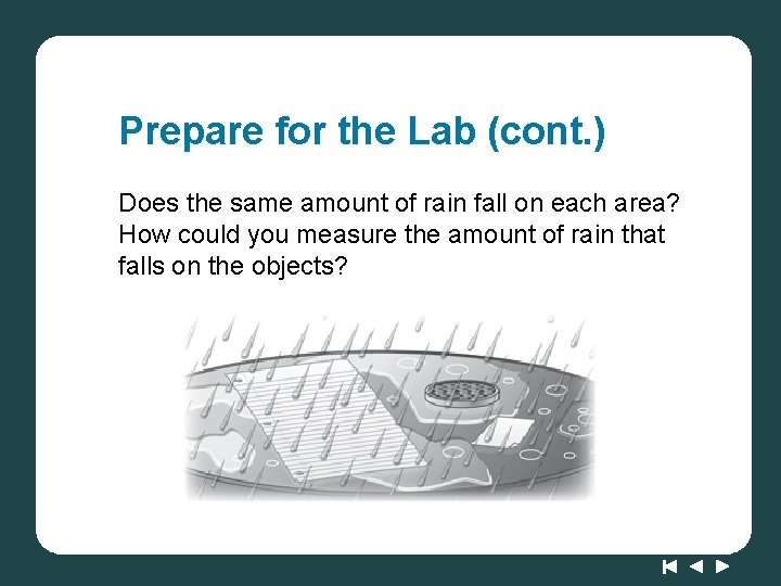 Prepare for the Lab (cont. ) Does the same amount of rain fall on