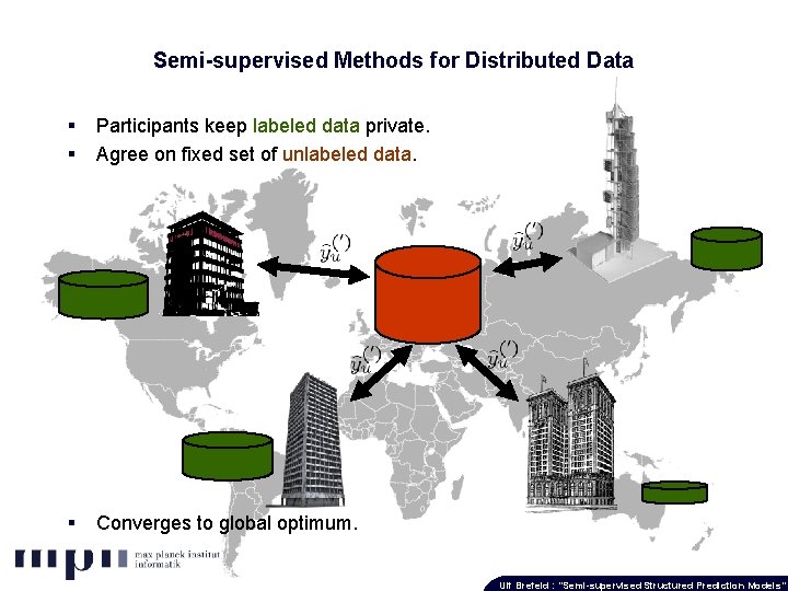Semi-supervised Methods for Distributed Data § § Participants keep labeled data private. Agree on