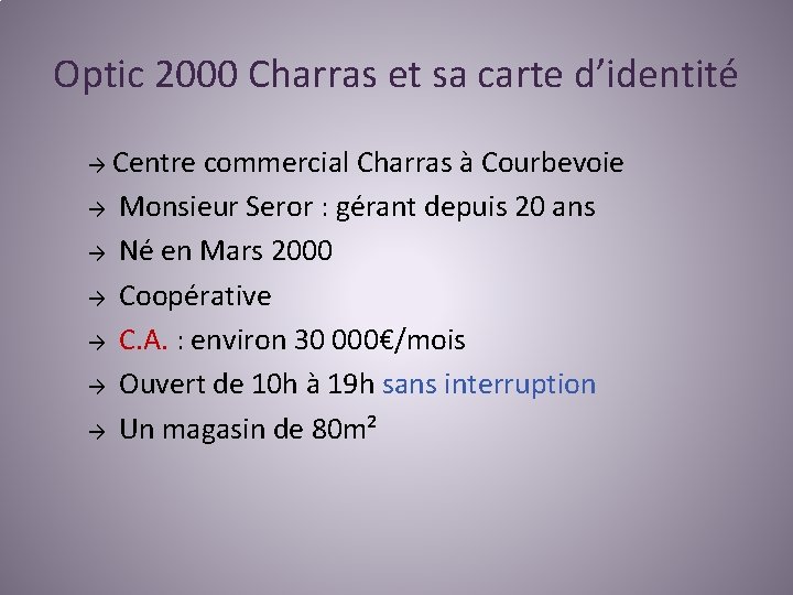 Optic 2000 Charras et sa carte d’identité → Centre → → → commercial Charras