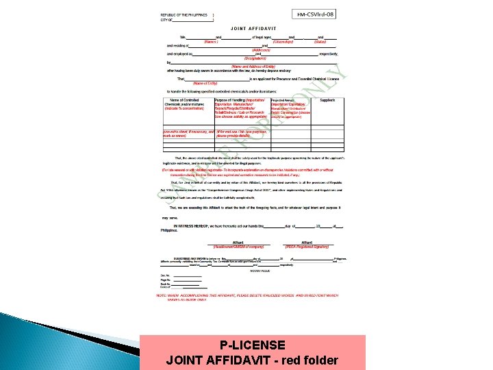 P-LICENSE JOINT AFFIDAVIT - red folder 