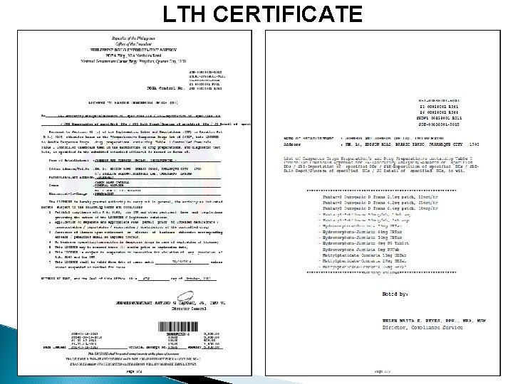 LTH CERTIFICATE 