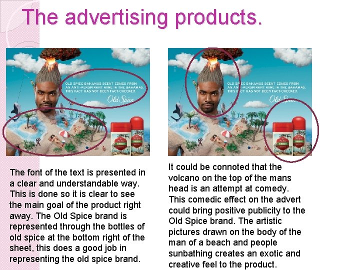 The advertising products. The font of the text is presented in a clear and