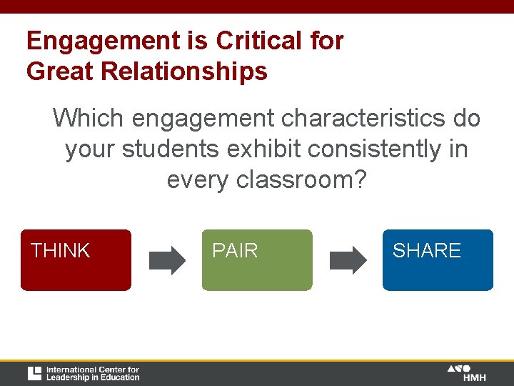 Engagement is Critical for Great Relationships Which engagement characteristics do your students exhibit consistently Engagement is Critical for Great Relationships Which engagement characteristics do your students exhibit consistently