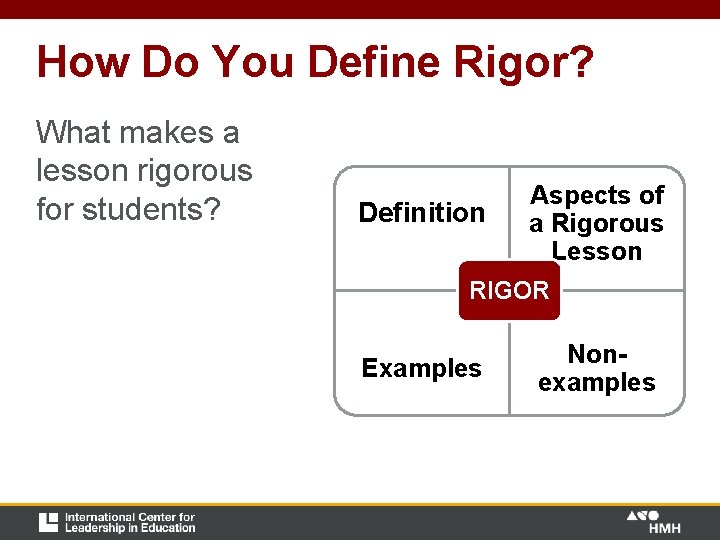 How Do You Define Rigor? What makes a lesson rigorous for students? Definition Aspects How Do You Define Rigor? What makes a lesson rigorous for students? Definition Aspects