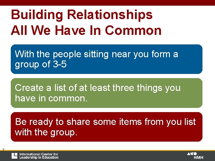 Building Relationships All We Have In Common With the people sitting near you form Building Relationships All We Have In Common With the people sitting near you form