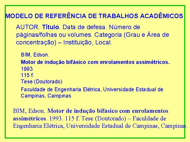 MODELO DE REFERÊNCIA DE TRABALHOS ACADÊMICOS AUTOR. Título. Data de defesa. Número de páginas/folhas