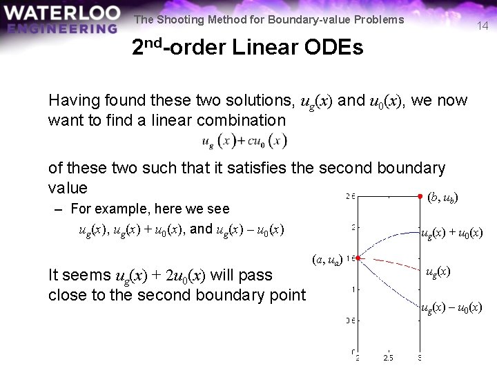 The Shooting Method for Boundary-value Problems 14 2 nd-order Linear ODEs Having found these