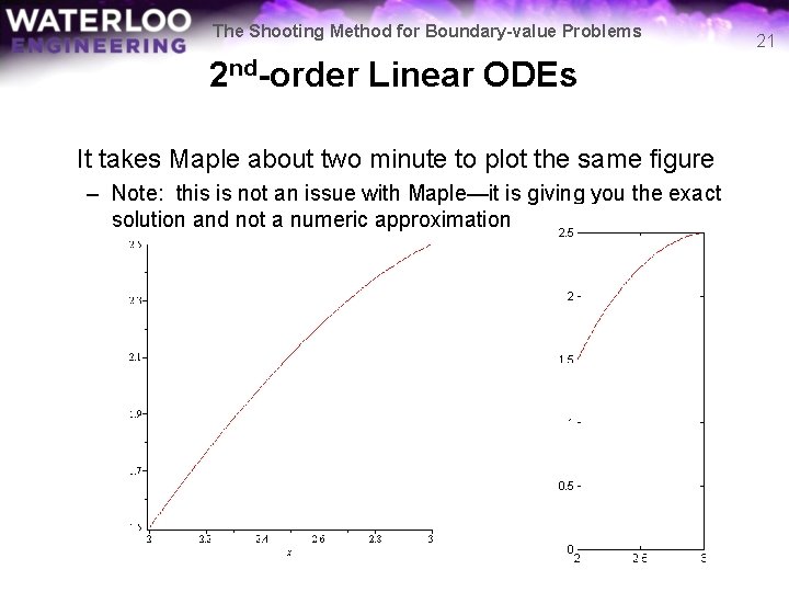 The Shooting Method for Boundary-value Problems 2 nd-order Linear ODEs It takes Maple about