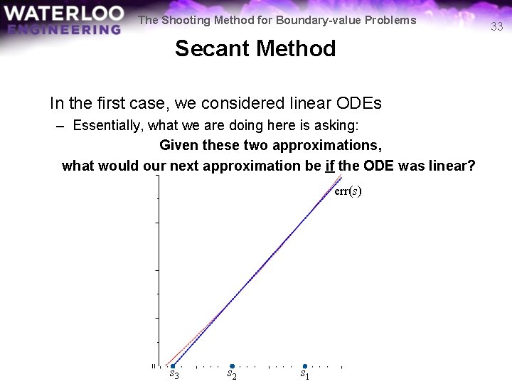The Shooting Method for Boundary-value Problems Secant Method In the first case, we considered