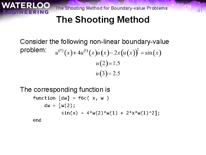 The Shooting Method for Boundary-value Problems The Shooting Method Consider the following non-linear boundary-value