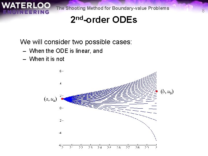 The Shooting Method for Boundary-value Problems 2 nd-order ODEs We will consider two possible