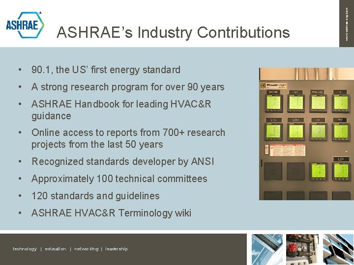  • 90. 1, the US’ first energy standard • A strong research program