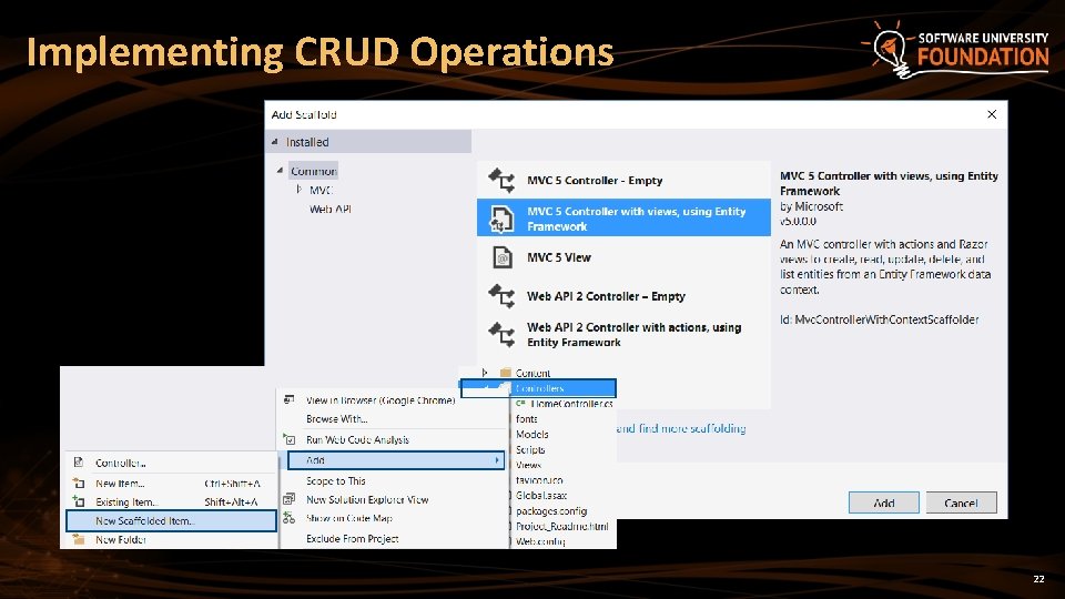 Implementing CRUD Operations 22 