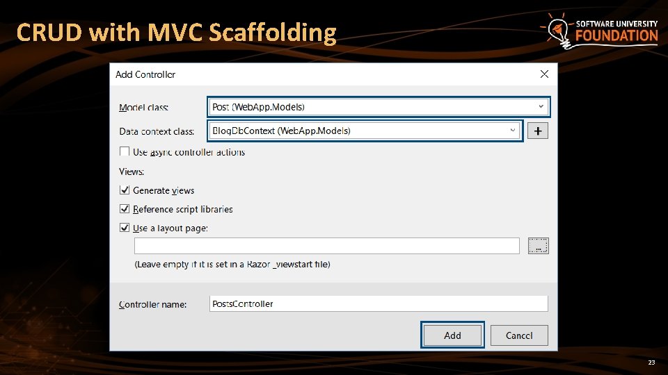CRUD with MVC Scaffolding 23 