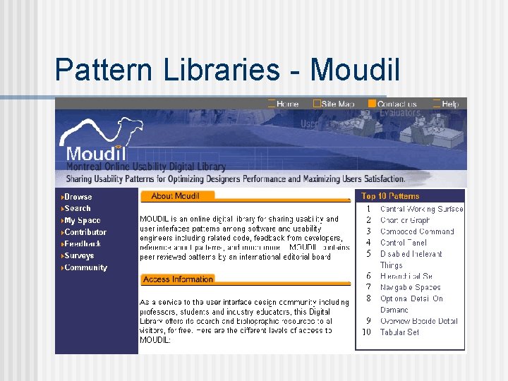 Pattern Libraries - Moudil 