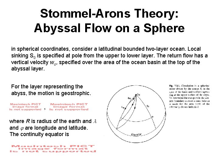 Stommel-Arons Theory: Abyssal Flow on a Sphere in spherical coordinates, consider a latitudinal bounded