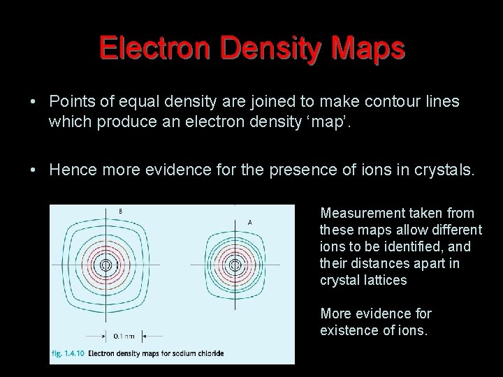 Electron Density Maps • Points of equal density are joined to make contour lines