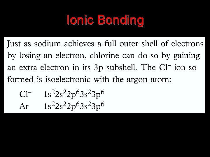 Ionic Bonding 