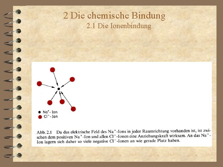 2 Die chemische Bindung 2. 1 Die Ionenbindung 