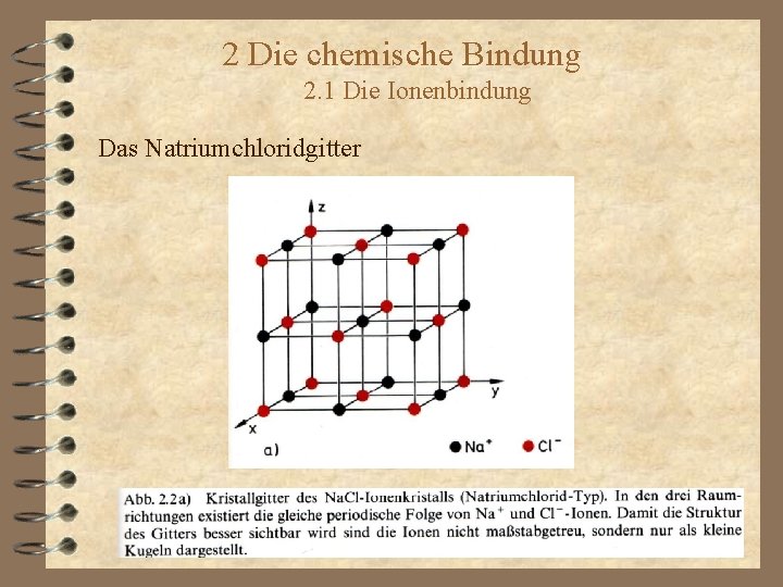 2 Die chemische Bindung 2. 1 Die Ionenbindung Das Natriumchloridgitter 