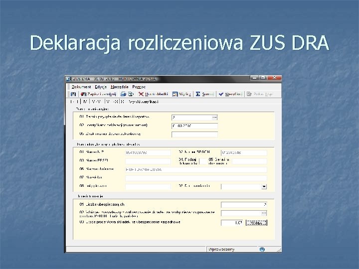 Deklaracja rozliczeniowa ZUS DRA 