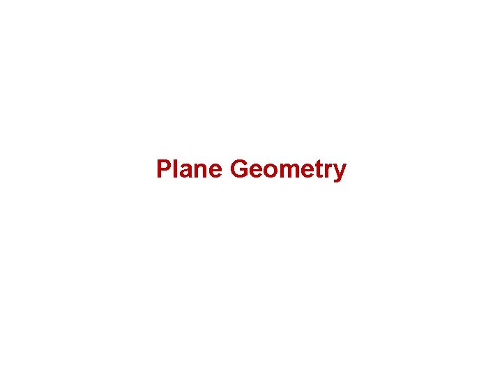 Plane Geometry 