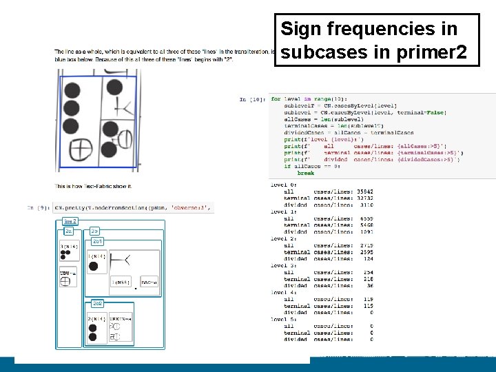 Sign frequencies in subcases in primer 2 
