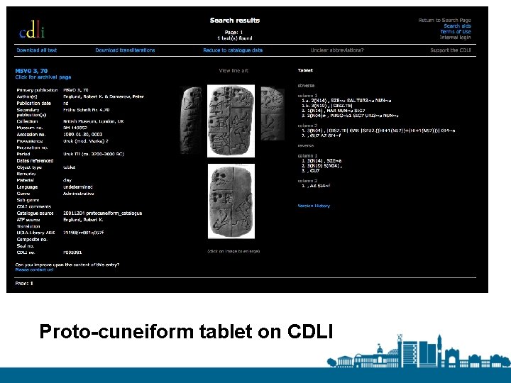 Proto-cuneiform tablet on CDLI 